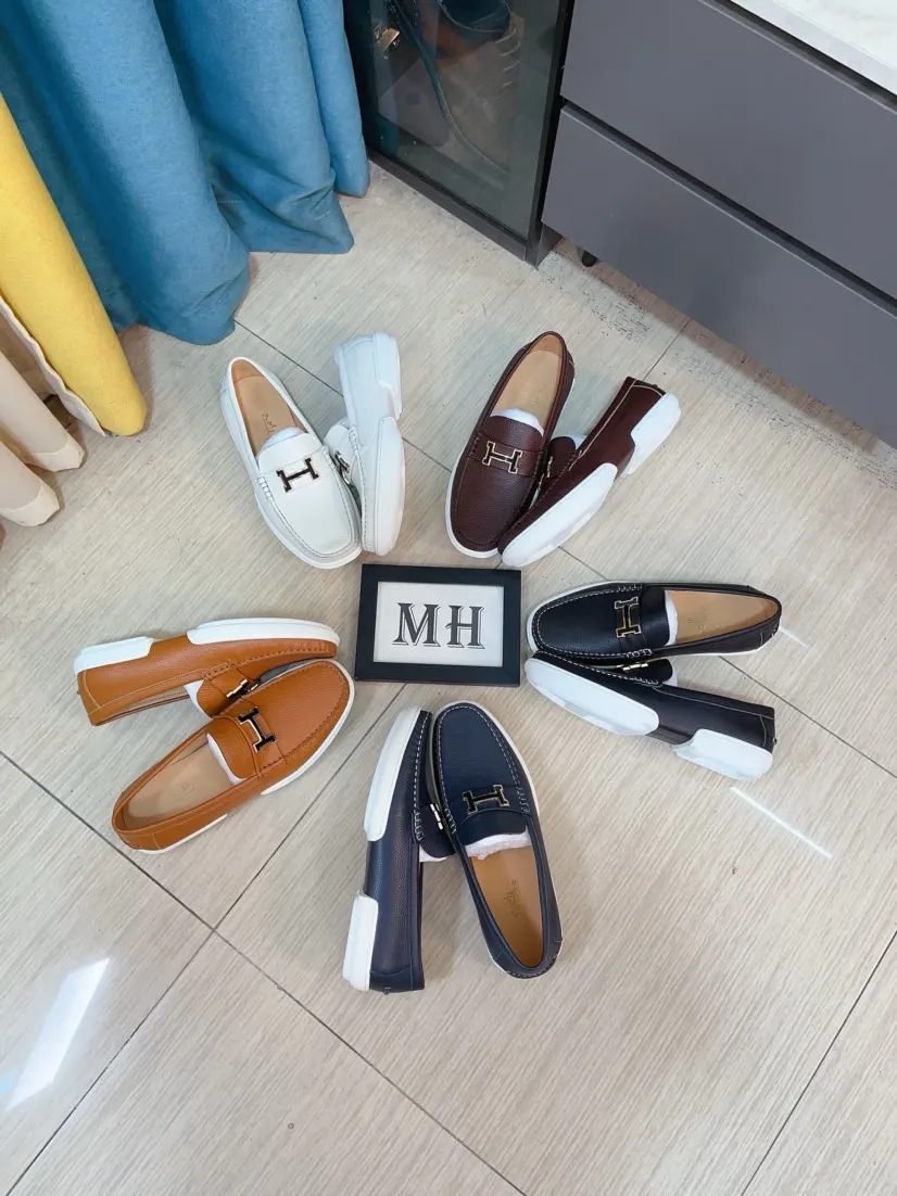 Men's shoes 💰458🌹🌹Niuli "HERMES" Hermès business leather shoes, original factory configuration, original imported cowhide upper + luxury hardware logo + fully imported original customized cowhide lining, sole: rubber wear-resistant outsole, difficult craftsmanship, original factory follow-up goods, 🔍🔍high quality code number: 38-44 45 can be customized